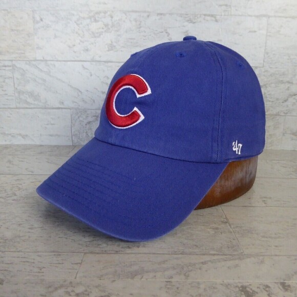 Chicago Cubs Hat Cap Strap Back Adult Blue MLB Baseball 47 Brand Mens Dad - Picture 1 of 8